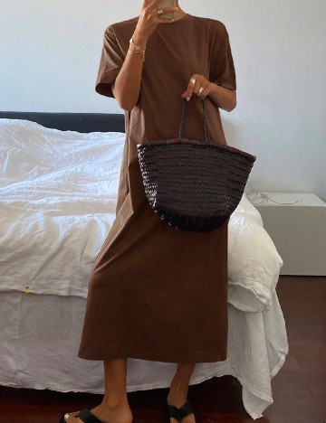 Rochie medie SHEIN, maro