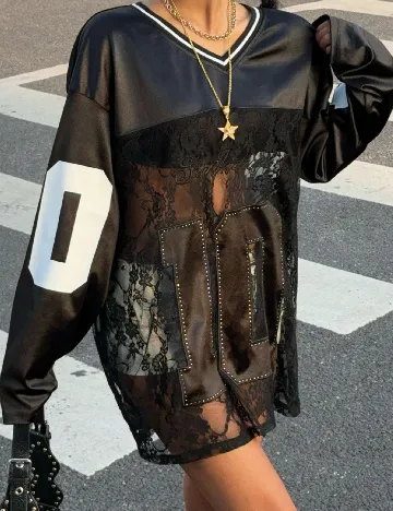 Bluza Oversize SHEIN, negru
