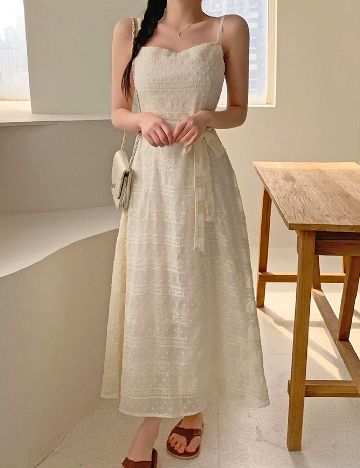 Rochie medie Dazy, crem