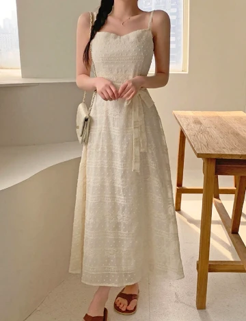 Rochie medie Dazy, crem