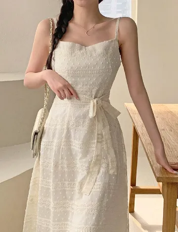 Rochie medie Dazy, crem