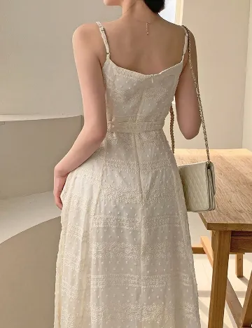 Rochie medie Dazy, crem