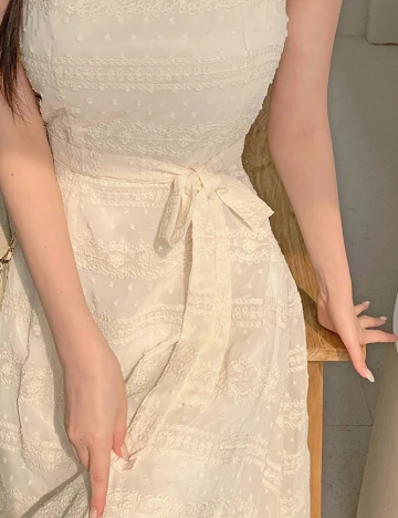 Rochie medie Dazy, crem