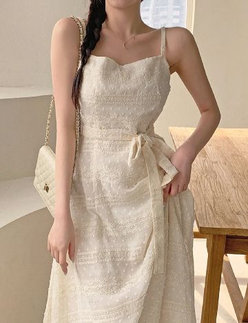 Rochie medie Dazy, crem