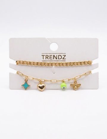 Set Bratari 2 bucati Trendz, auriu