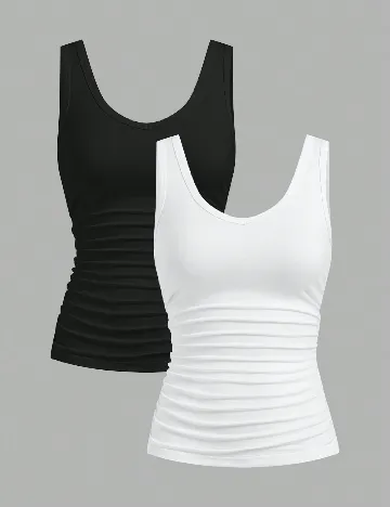 Set Maiou si Bluza SHEIN, alb/negru