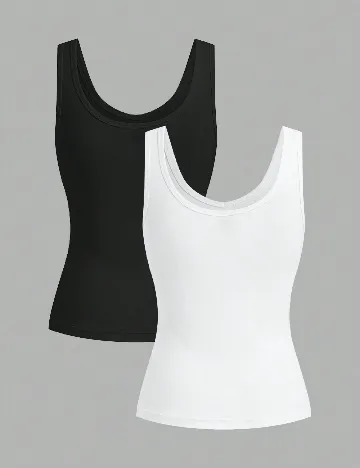 Set Maiou si Bluza SHEIN, alb/negru