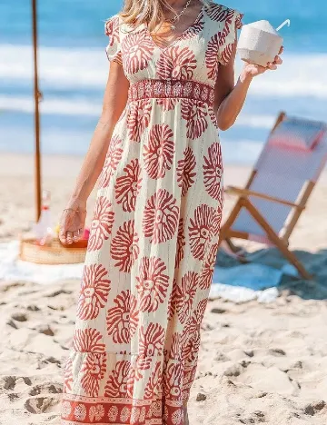 Rochie lunga SHEIN, crem