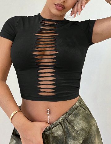 Top SHEIN, negru