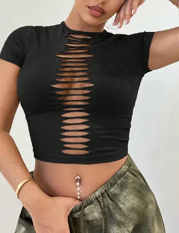 Top SHEIN, negru