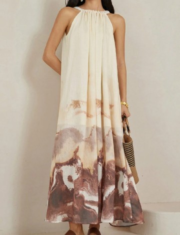 Rochie lunga Dazy, crem