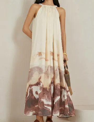 Rochie lunga Dazy, crem