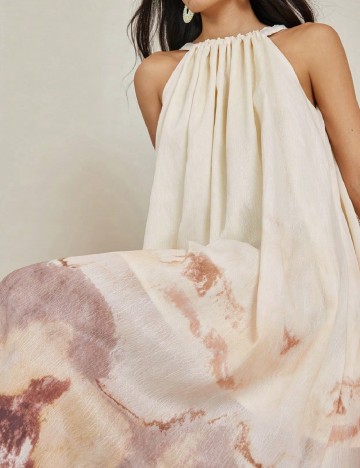 Rochie lunga Dazy, crem