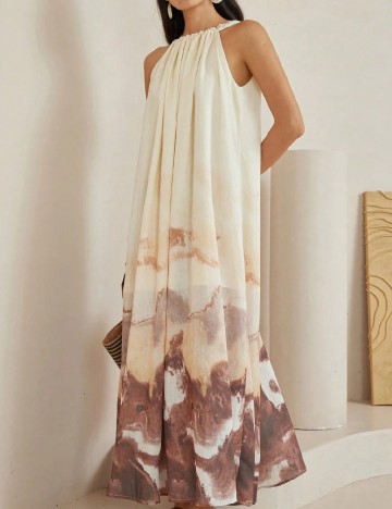 Rochie lunga Dazy, crem
