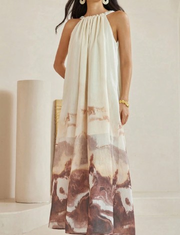 Rochie lunga Dazy, crem