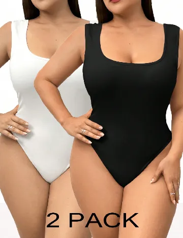 Set body 2 bucati SHEIN CURVE, alb/negru