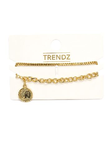 Set Bratari 2 bucati Trendz, auriu