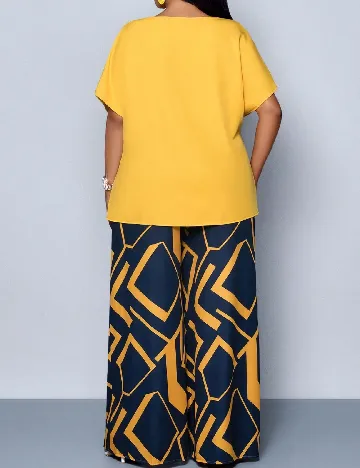 Compleu SHEIN CURVE, galben/bleumarin