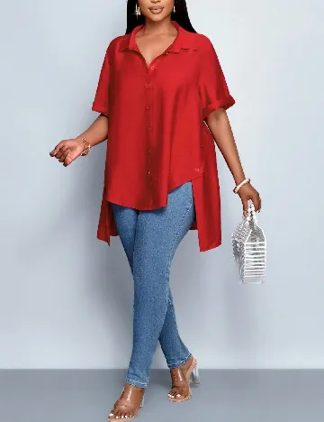 Camasa Oversize SHEIN CURVE, rosu