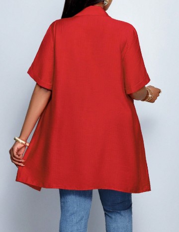 Camasa Oversize SHEIN CURVE, rosu