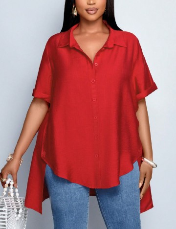 Camasa Oversize SHEIN CURVE, rosu