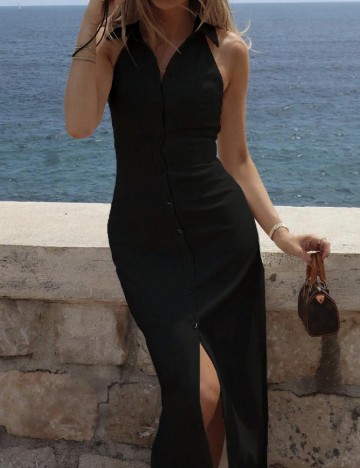 Rochie lunga Floreya, negru