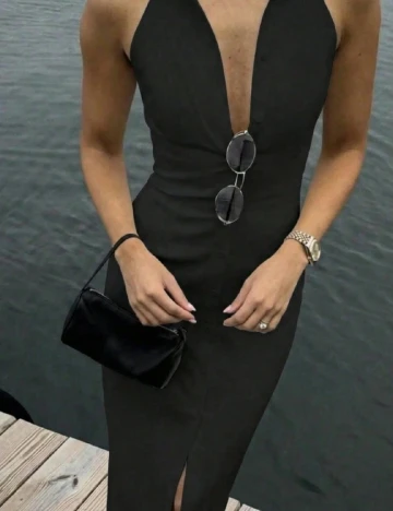 Rochie lunga Floreya, negru