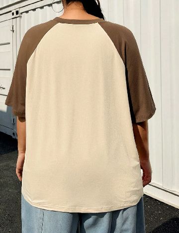 Tricou SHEIN CURVE, crem