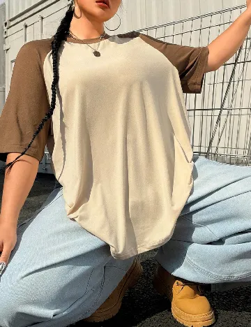 Tricou SHEIN CURVE, crem