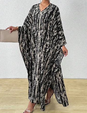 Rochie lunga SHEIN, negru/crem