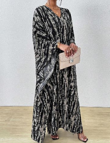 Rochie lunga SHEIN, negru/crem
