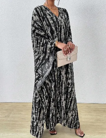 Rochie lunga SHEIN, negru/crem