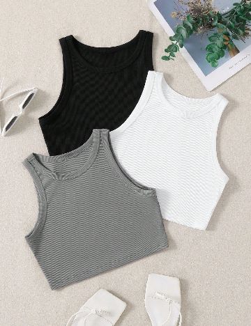 Set topuri 3 bucati SHEIN, mix culori