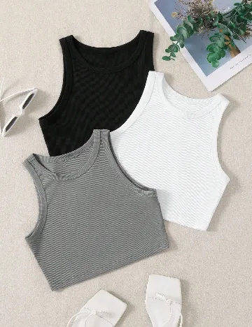 Set topuri 3 bucati SHEIN, mix culori