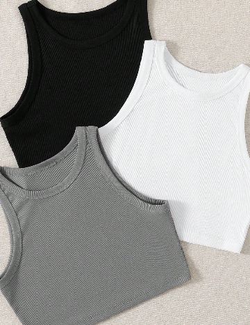 Set topuri 3 bucati SHEIN, mix culori