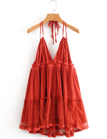 Rochie scurta Aveloria, portocaliu