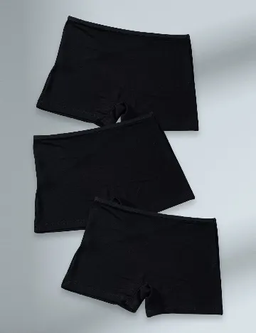 Set Boxeri 3 perechi Shein Kids, negru