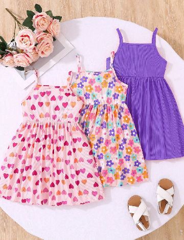 Set Rochii 3 bucati Shein Kids, mix culori