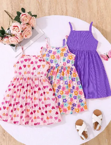 Set Rochii 3 bucati Shein Kids, mix culori