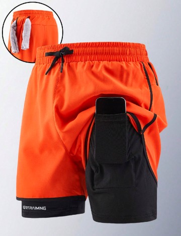 Pantaloni scurti SHEIN, portocaliu