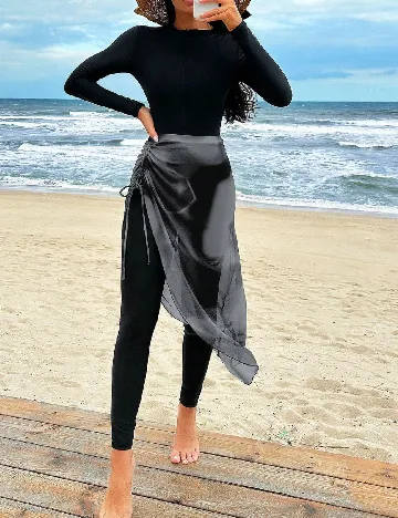 Costum de baie SHEIN, negru/gri