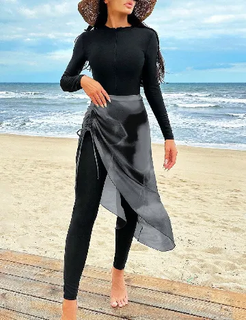 Costum de baie SHEIN, negru/gri