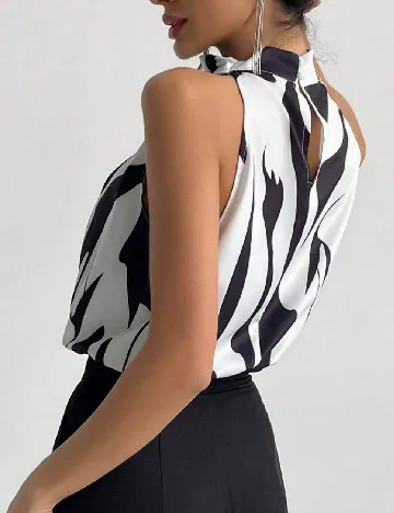 Bluza SHEIN, alb/negru