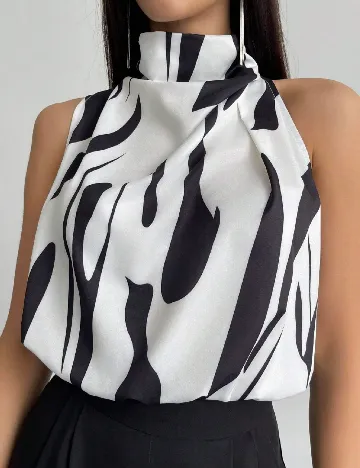 Bluza SHEIN, alb/negru