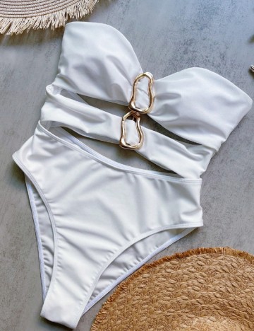 Costum de baie SHEIN, alb