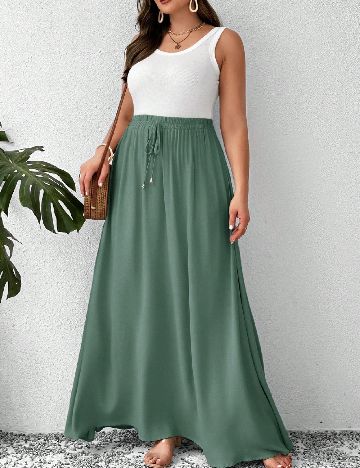 Fusta SHEIN CURVE, verde