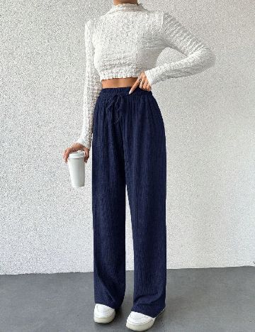 Pantaloni SHEIN, bleumarin