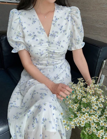 Rochie medie Dazy, floral print