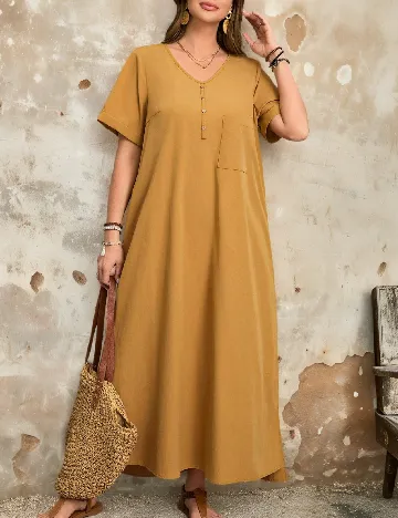 Rochie medie Emery Rose Curve, maro