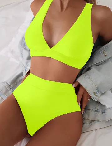 Costum de baie SHEIN, verde neon